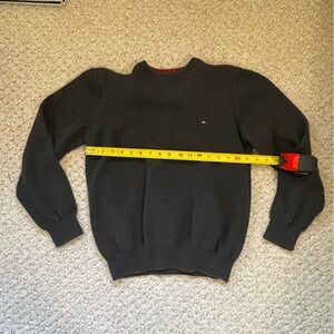 Tommy Hilfiger Red and Black Striped Sweater